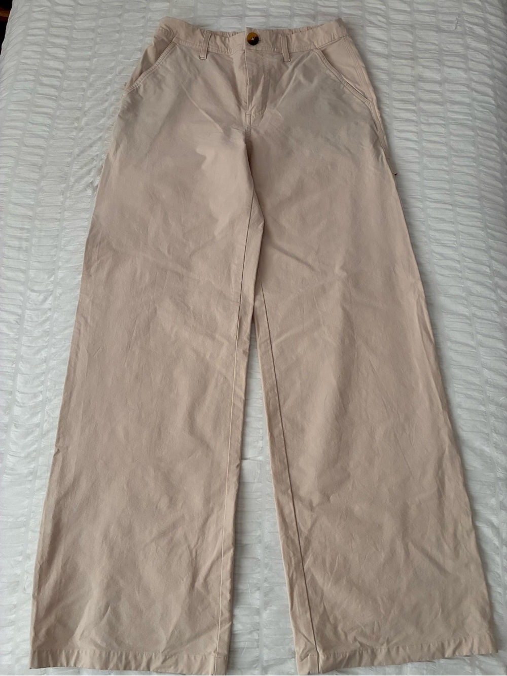 Vuori Getaway Wide Leg Pants in Milkweed Cream Size Small - Picture 4 of 10